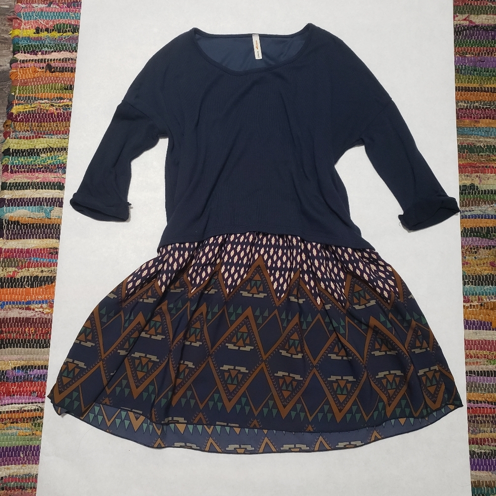 Orange Creek Blue 1/2 Sleeve Dress Size Small
